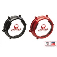 CNC Racing PRAMAC RACING LIMITED EDITION Clear Wet Clutch Cover With Carbon Inlay for the Ducati Panigale 1299/1199/959  Superleggera (and 899 too with modification)